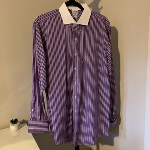 Brooks Brothers Striped Dress Shirt - Purple